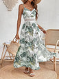 women's bohemian v-neck printed midi dress