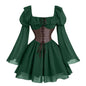 women's medieval renaissance long sleeve dress