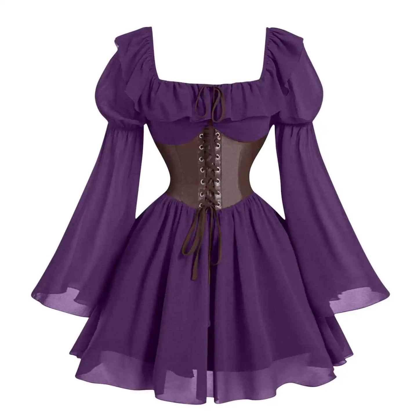 women's medieval renaissance long sleeve dress