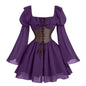 women's medieval renaissance long sleeve dress
