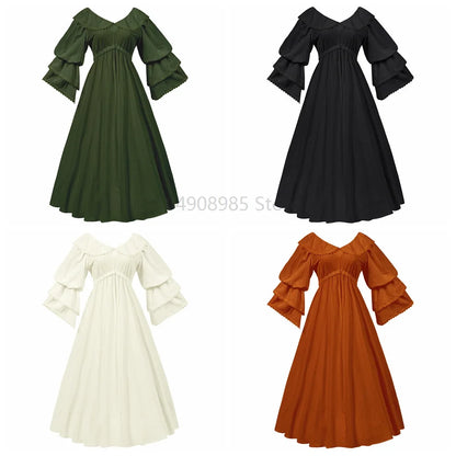 vintage  medieval victorian maxi dress for women