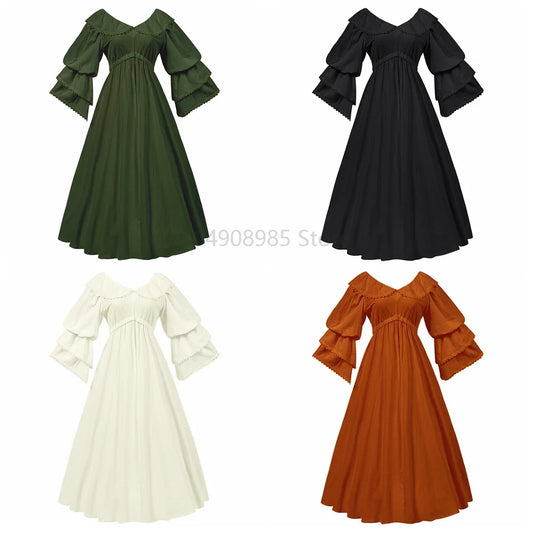 vintage  medieval victorian maxi dress for women