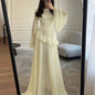 elegant pleated ruffle maxi for women