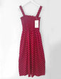 women's summer polka dot square neck midi dress