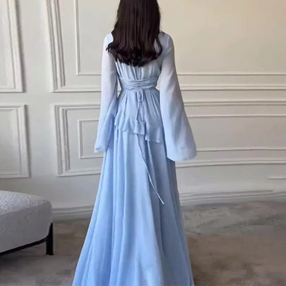 elegant pleated ruffle maxi for women