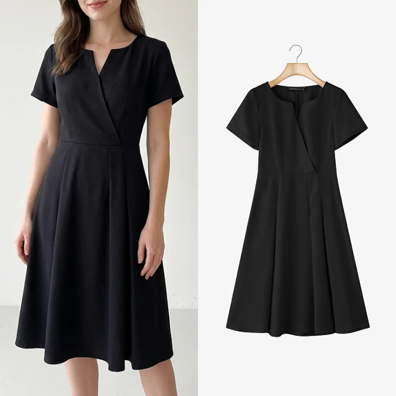zanzea elegant v-neck midi dress for women