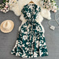 women's floral vintage inspired v-neck design