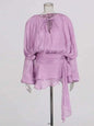 elegant long sleeve v-neck mini dress for women