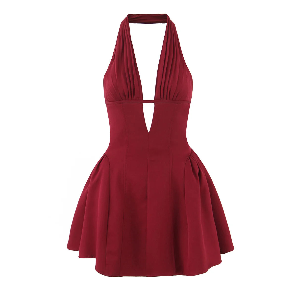 polka dot halter mini dress