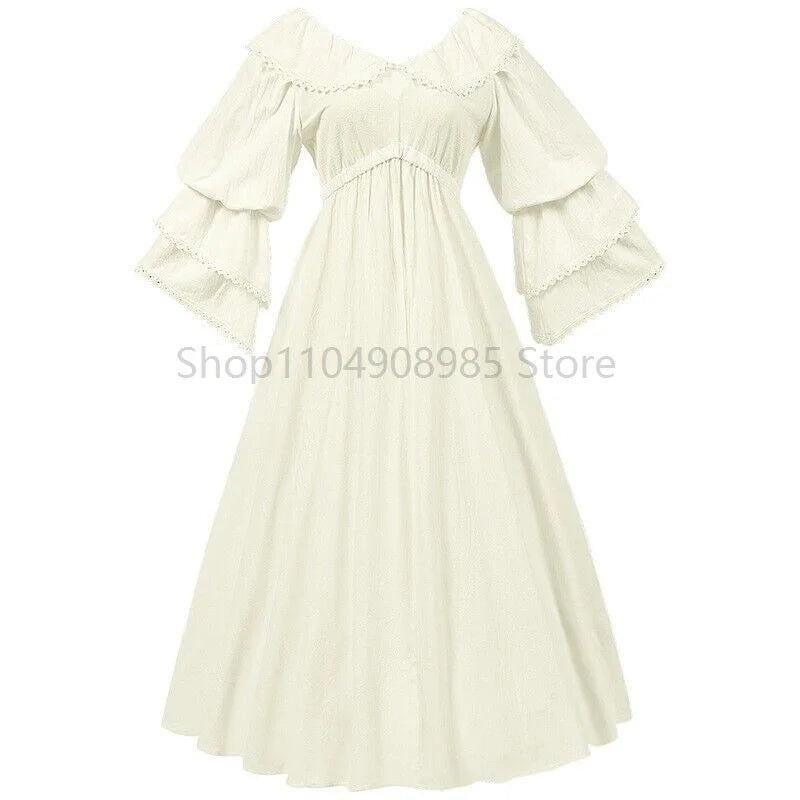 vintage  medieval victorian maxi dress for women