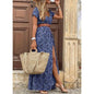 elegant floral midi dress for women /v-neck puff sleeve dress