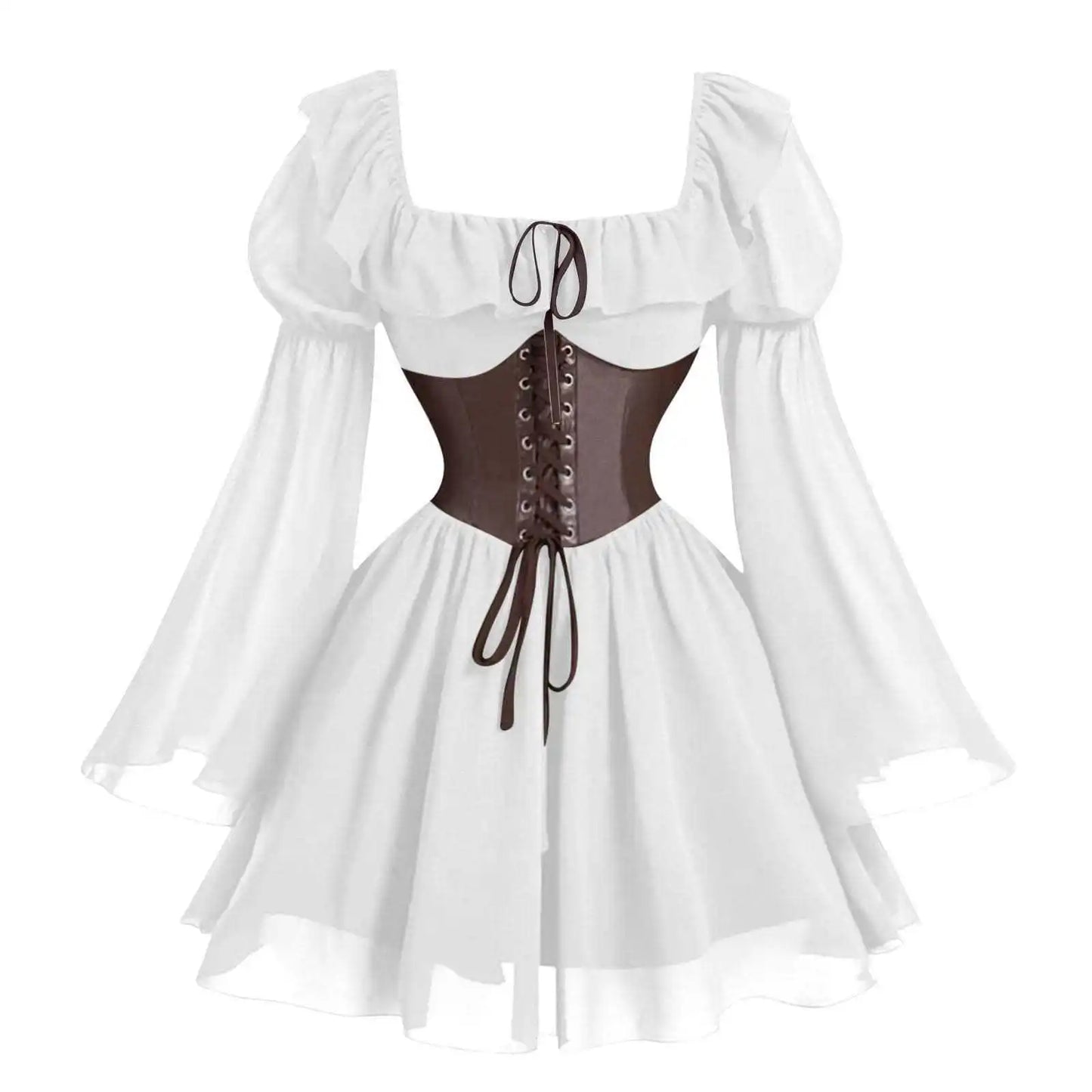 women's medieval renaissance long sleeve dress