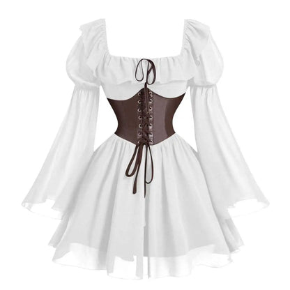 women's medieval renaissance long sleeve dress