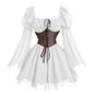 women's medieval renaissance long sleeve dress