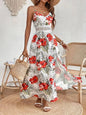 women's bohemian v-neck printed midi dress