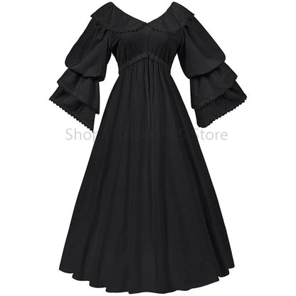 vintage  medieval victorian maxi dress for women