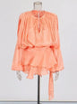 elegant long sleeve v-neck mini dress for women