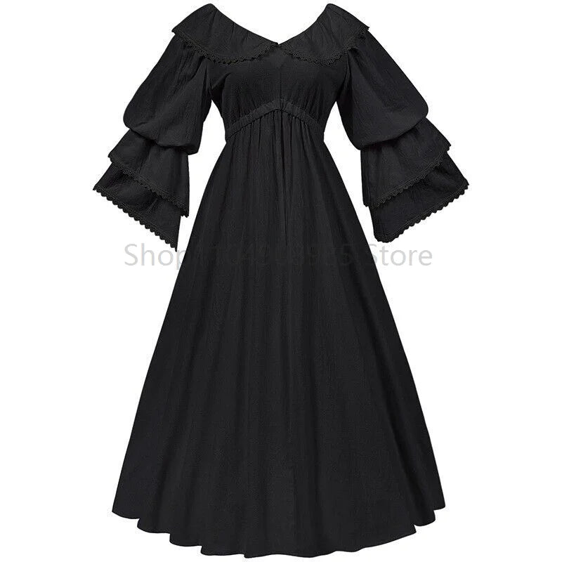 vintage  medieval victorian maxi dress for women