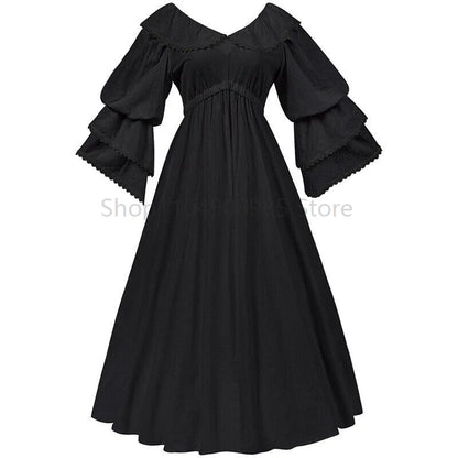 vintage  medieval victorian maxi dress for women