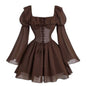 women's medieval renaissance long sleeve dress