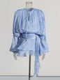 elegant long sleeve v-neck mini dress for women