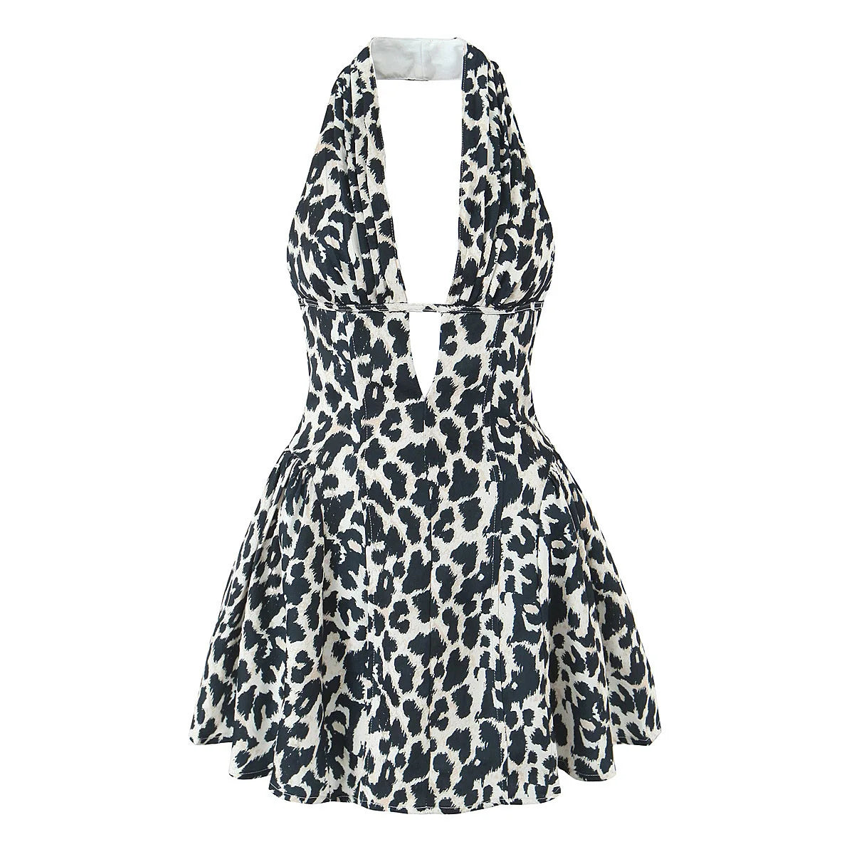 polka dot halter mini dress
