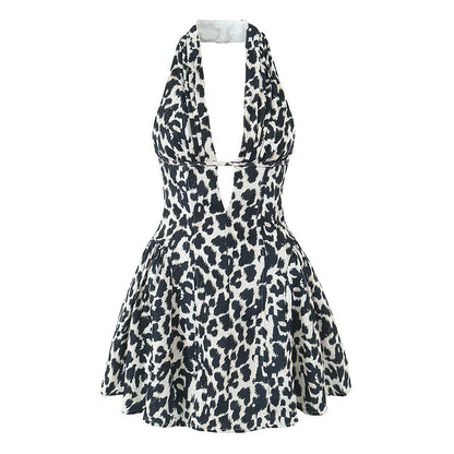 polka dot halter mini dress