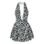 polka dot halter mini dress