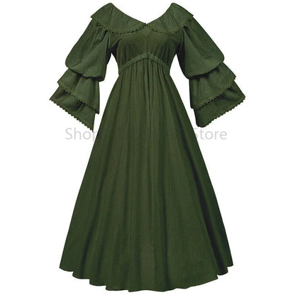vintage  medieval victorian maxi dress for women