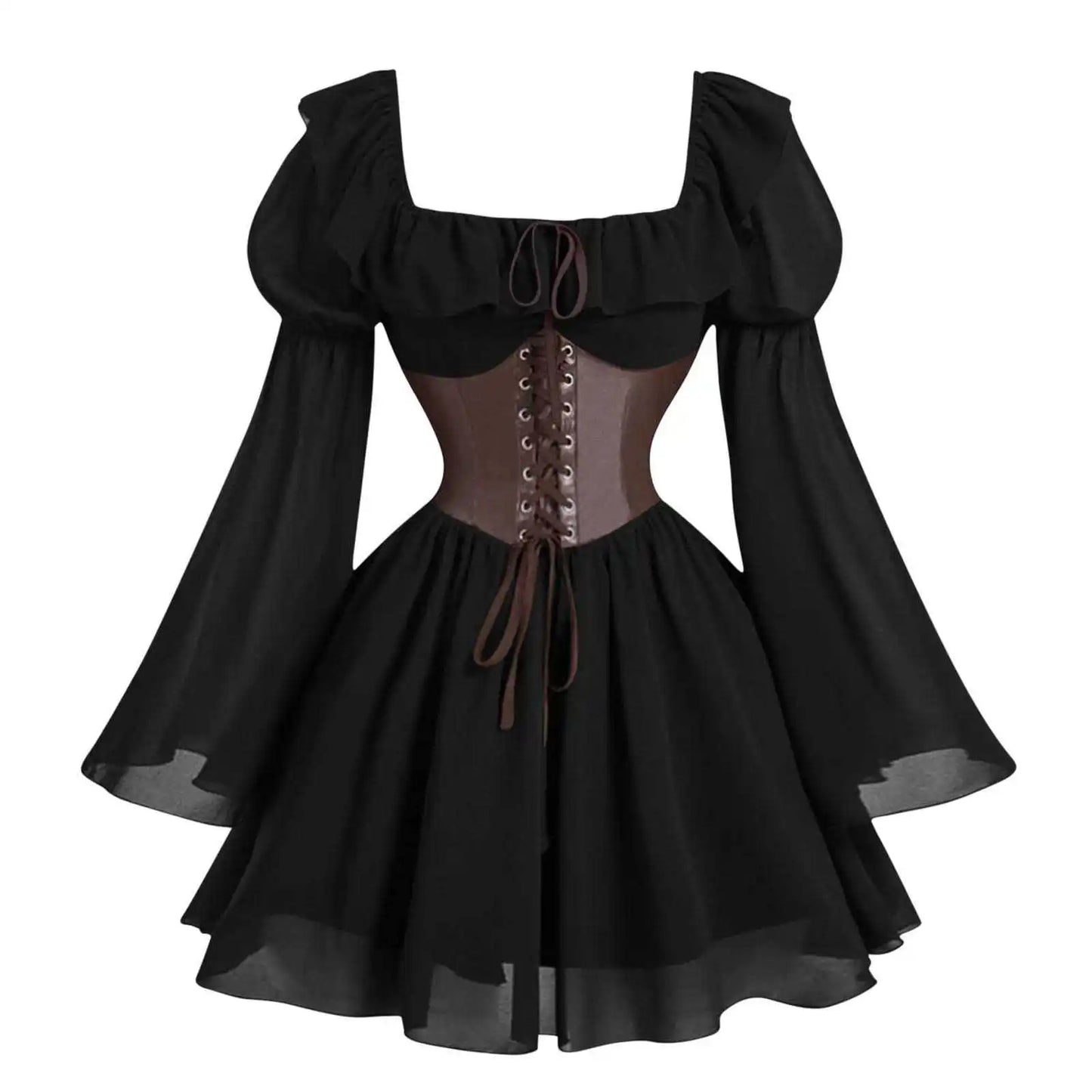 women's medieval renaissance long sleeve dress