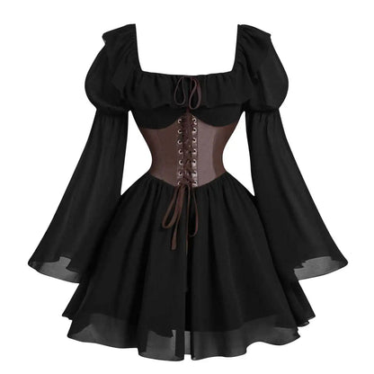women's medieval renaissance long sleeve dress