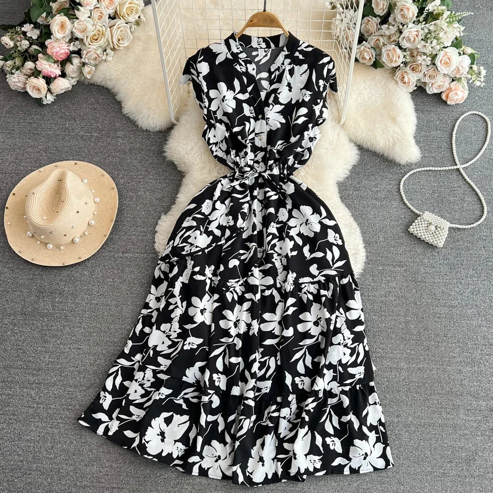 women's floral vintage inspired v-neck design