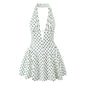 polka dot halter mini dress