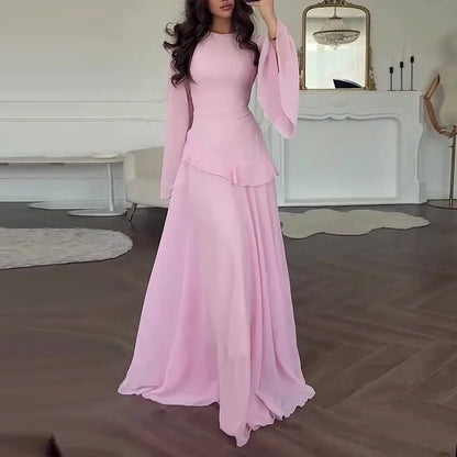 elegant pleated ruffle maxi for women