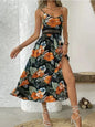 women's bohemian v-neck printed midi dress