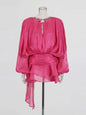 elegant long sleeve v-neck mini dress for women