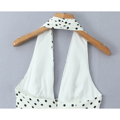 polka dot halter mini dress