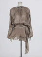 elegant long sleeve v-neck mini dress for women