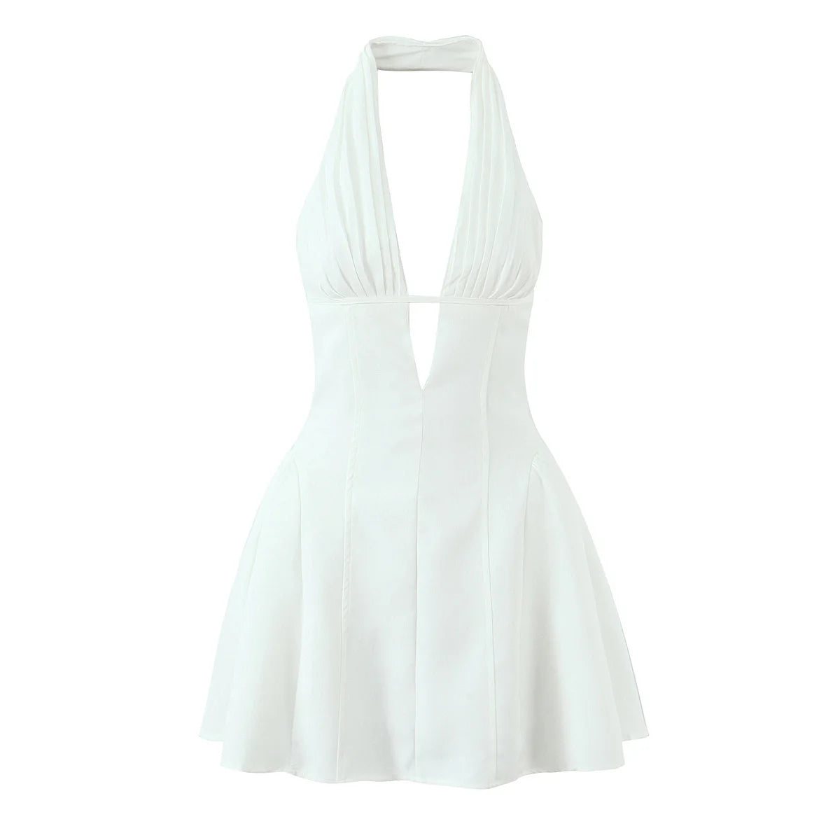 polka dot halter mini dress