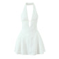 polka dot halter mini dress