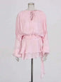 elegant long sleeve v-neck mini dress for women