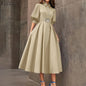 zanzea elgant midi shirt dress for women