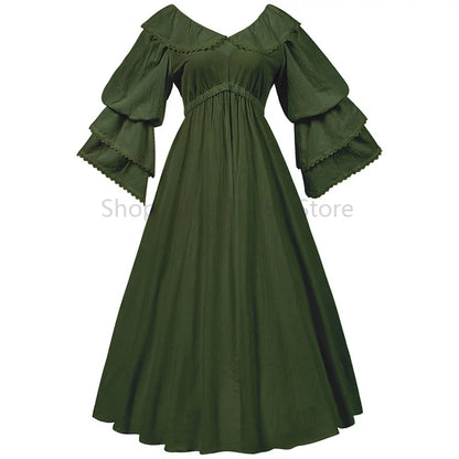 vintage  medieval victorian maxi dress for women