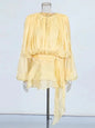 elegant long sleeve v-neck mini dress for women