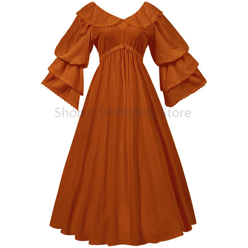 vintage  medieval victorian maxi dress for women