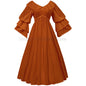 vintage  medieval victorian maxi dress for women