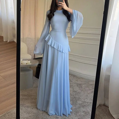 elegant pleated ruffle maxi for women