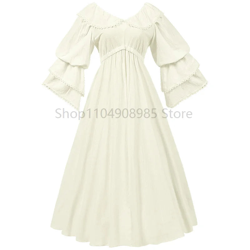 vintage  medieval victorian maxi dress for women