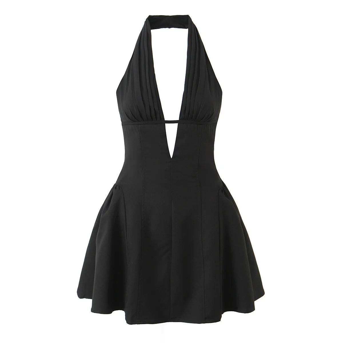 polka dot halter mini dress