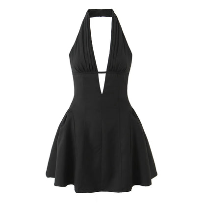polka dot halter mini dress